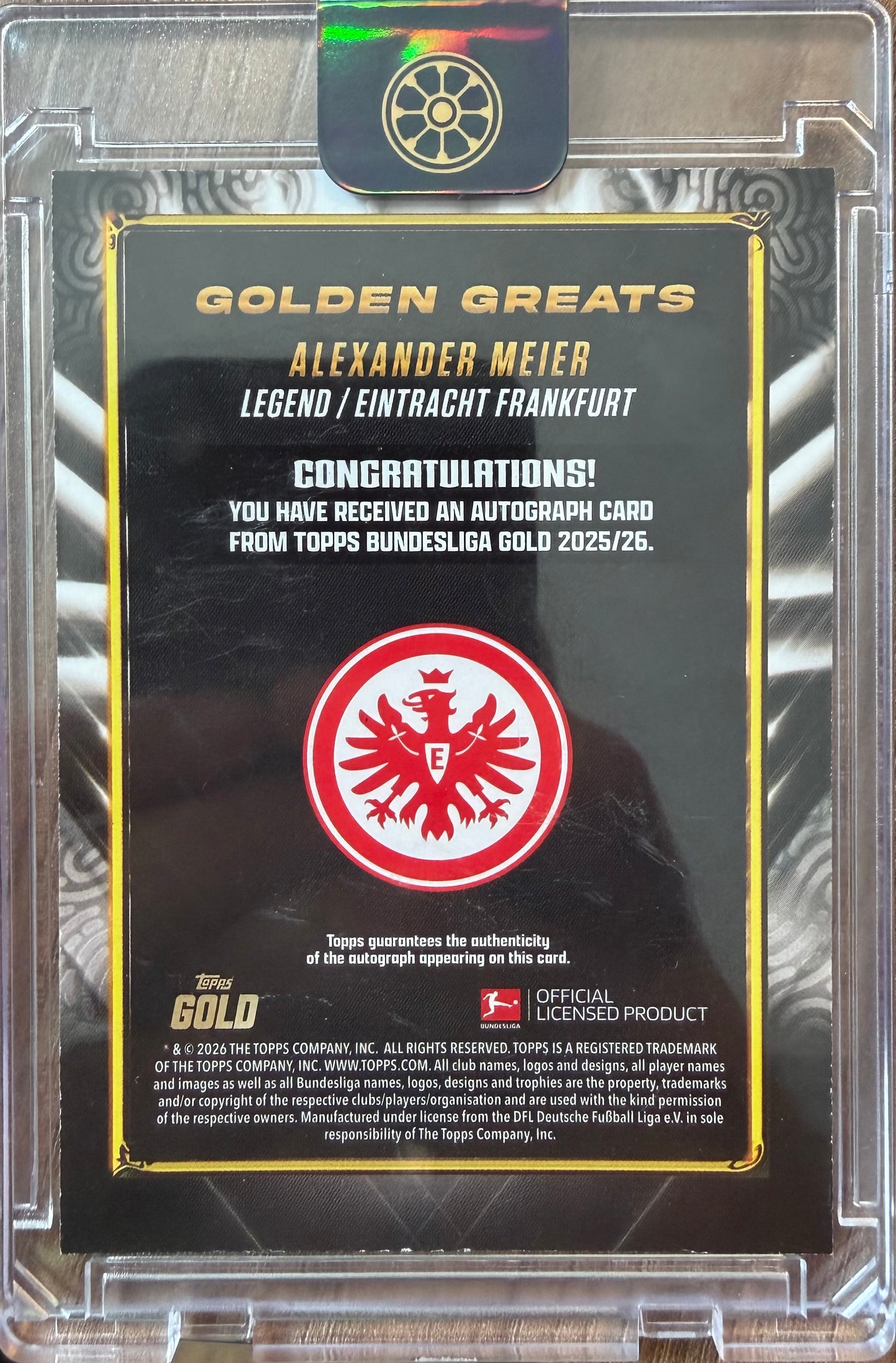 Alexander Meier Auto /10 Topps Gold Bundesliga 2026