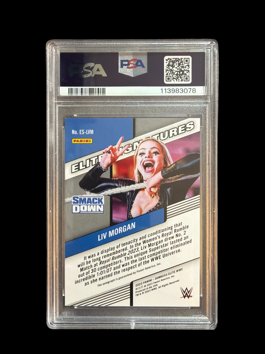 Liv Morgan On Card Auto /25 PSA 9 Panini Donruss Elite WWE 2023