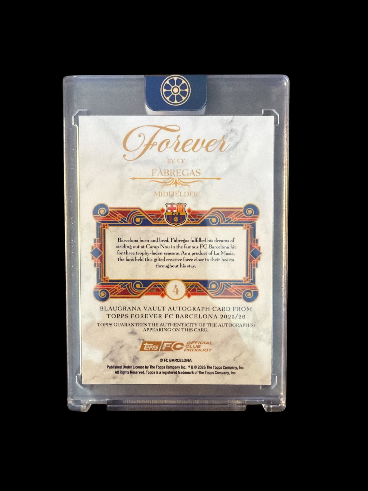 Fabregas Auto /125 Topps FC Barcelona Forever 2026