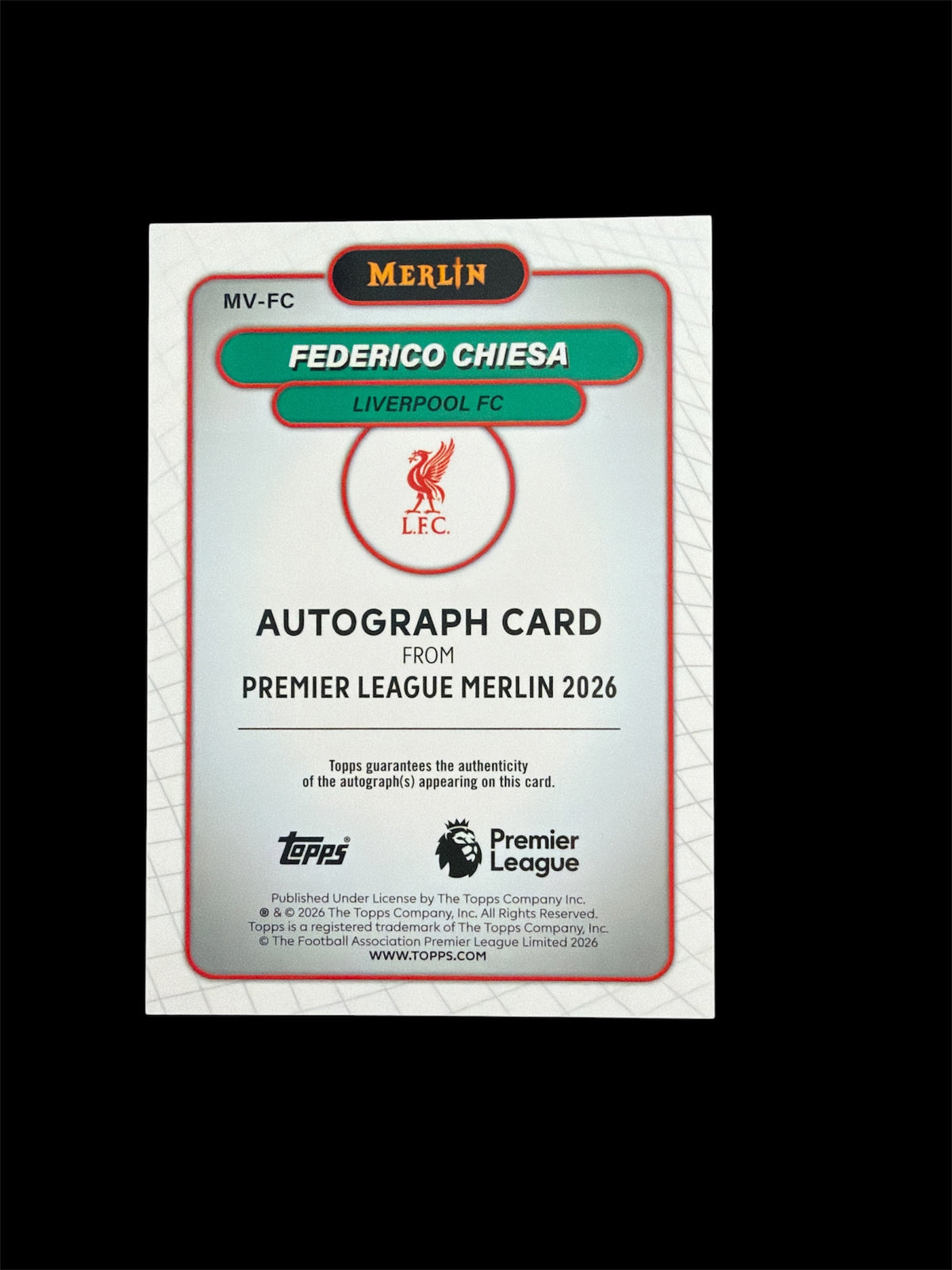 Federico Chiesa Auto /8 Topps Merlin BPL 2026