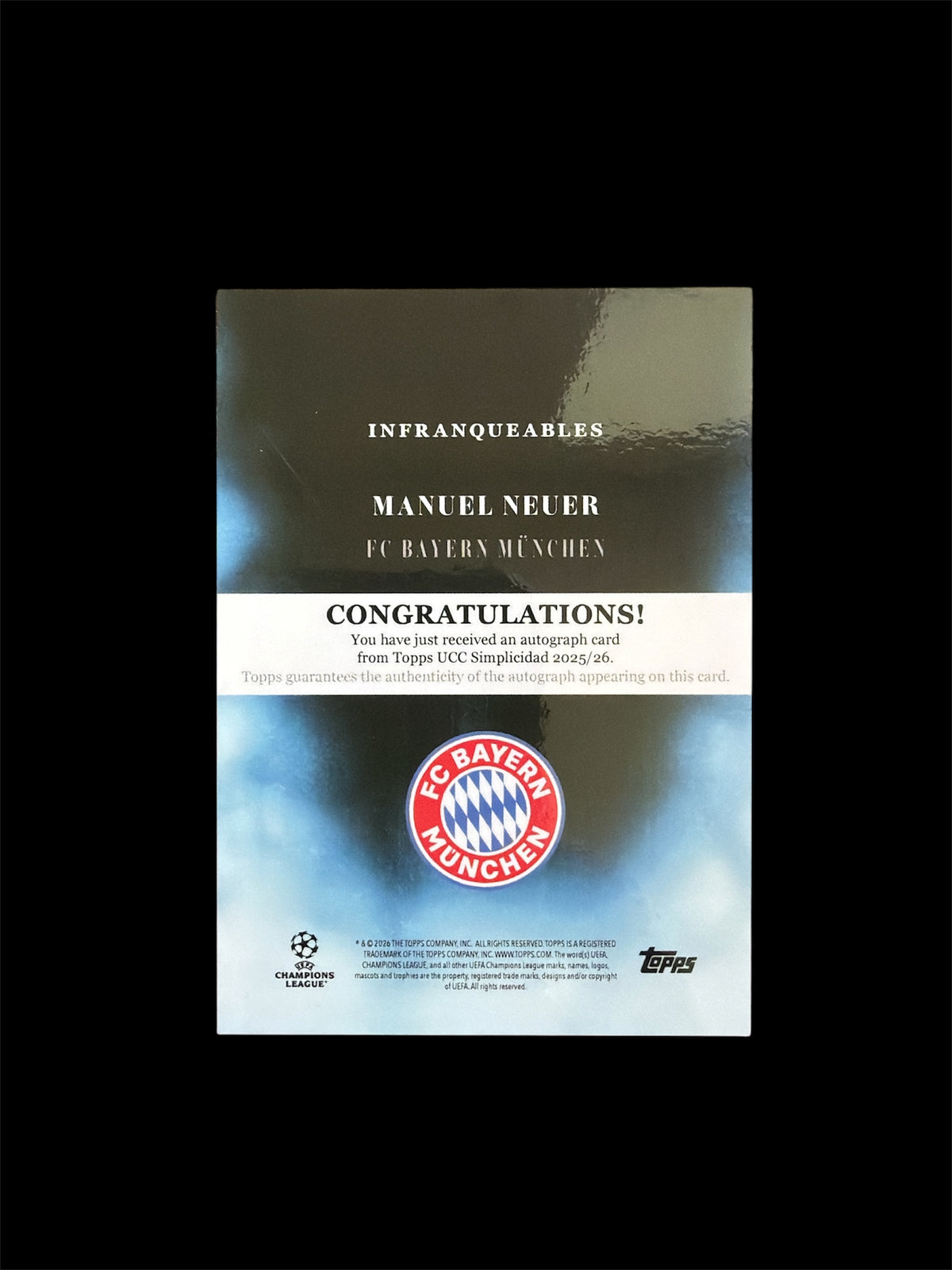 Manuel Neuer Auto /99 Topps UCC Simplicidad 2025/26