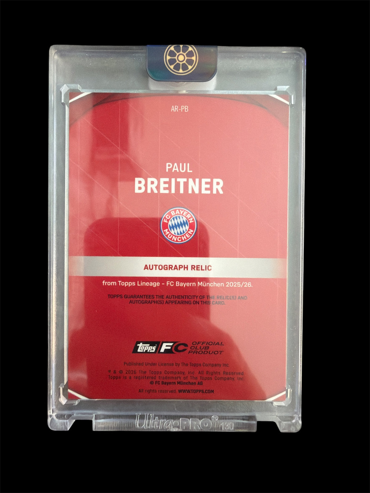 Paul Breitner Autograph Relic /10 Topps FC Bayern Lineage 2026
