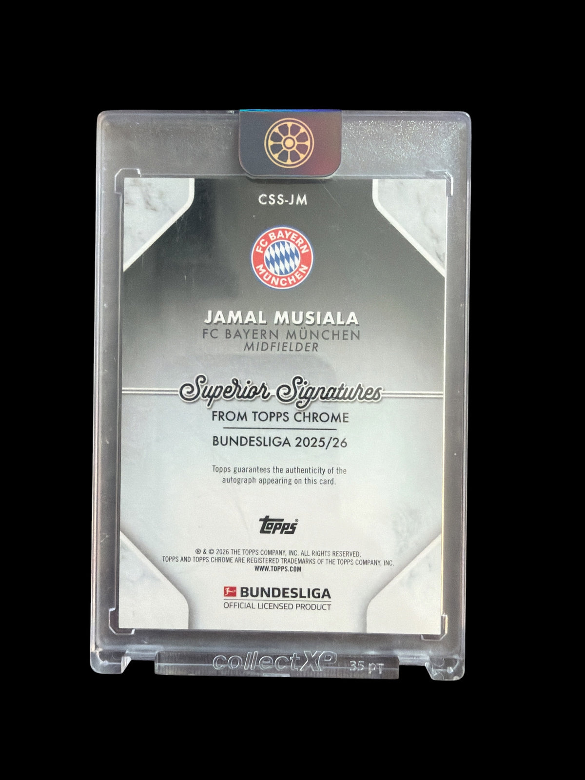 Jamal Musiala Superior Signatures /10 On Card Auto Topps Chrome Bundesliga 2025/26