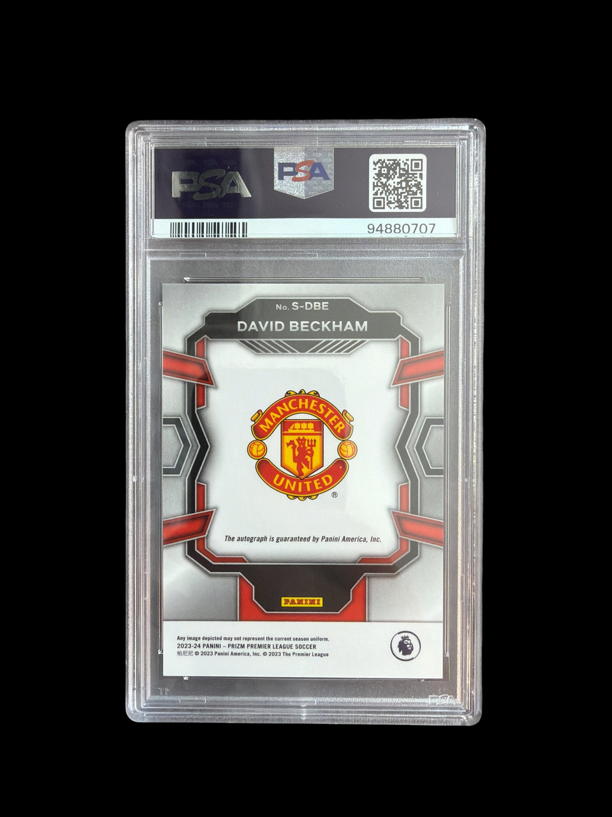 David Beckham Auto Panini Prizm Premier League 2023-24 PSA 10