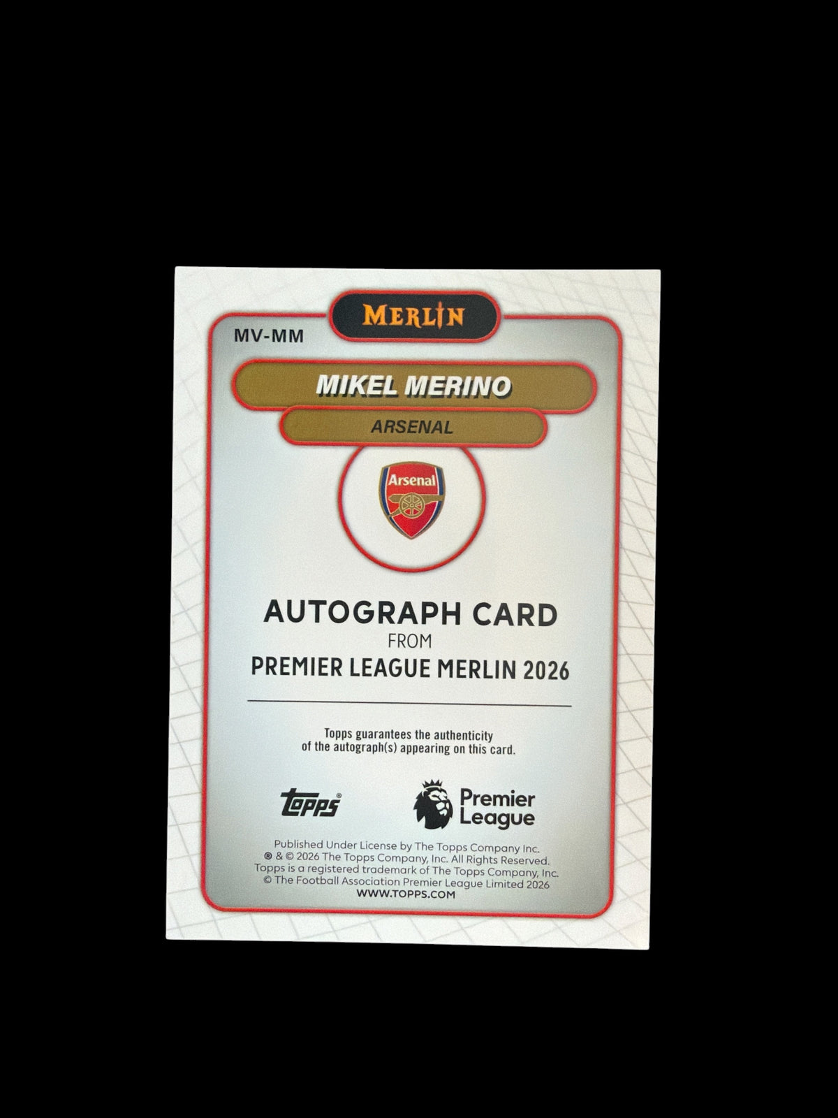 Mikel Merino Auto /8 Topps Merlin BPL 2026