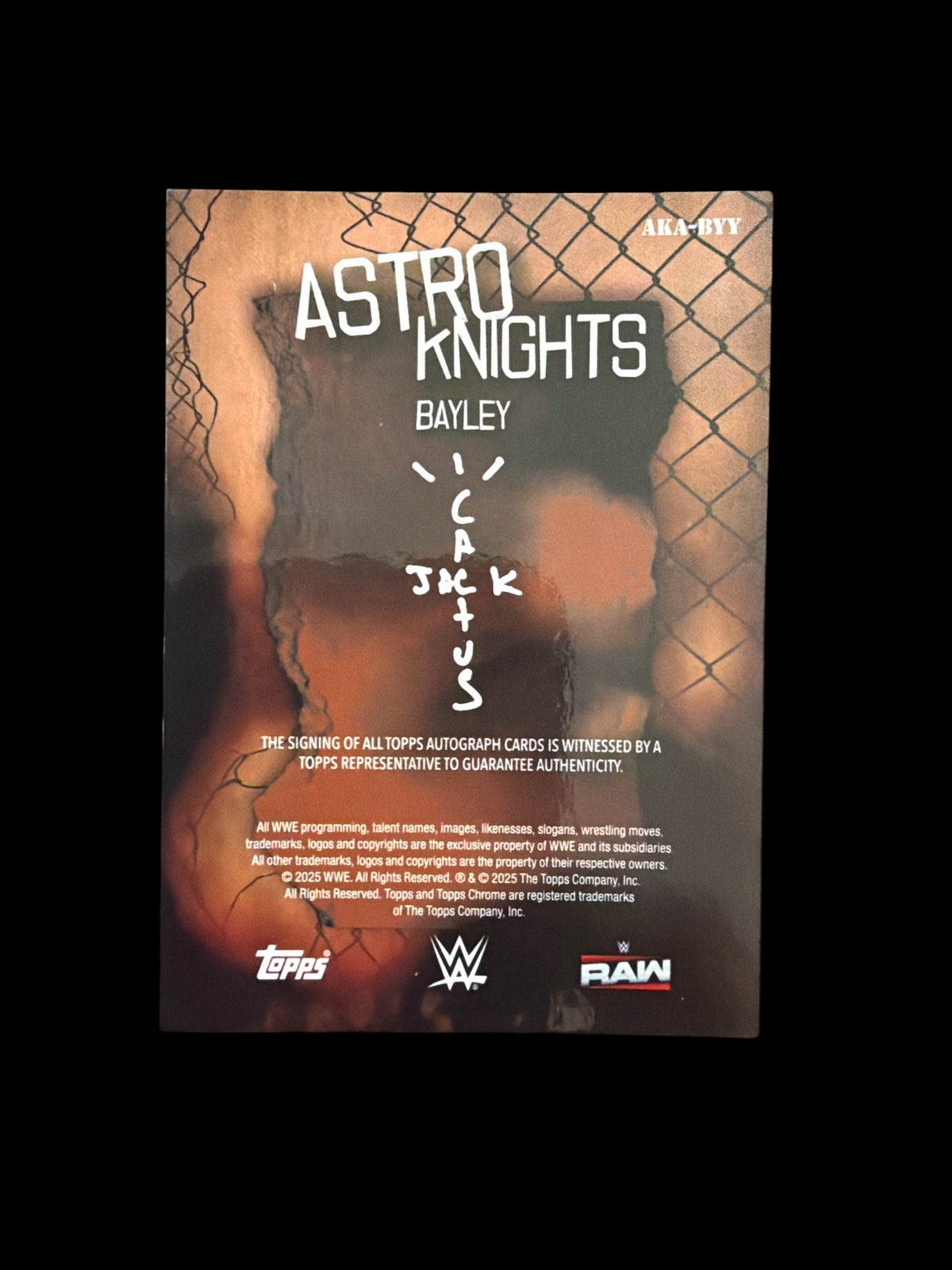 Bayley /5 Astro Knights On Card Auto Topps WWE Cactus Jack 2025 Bookend