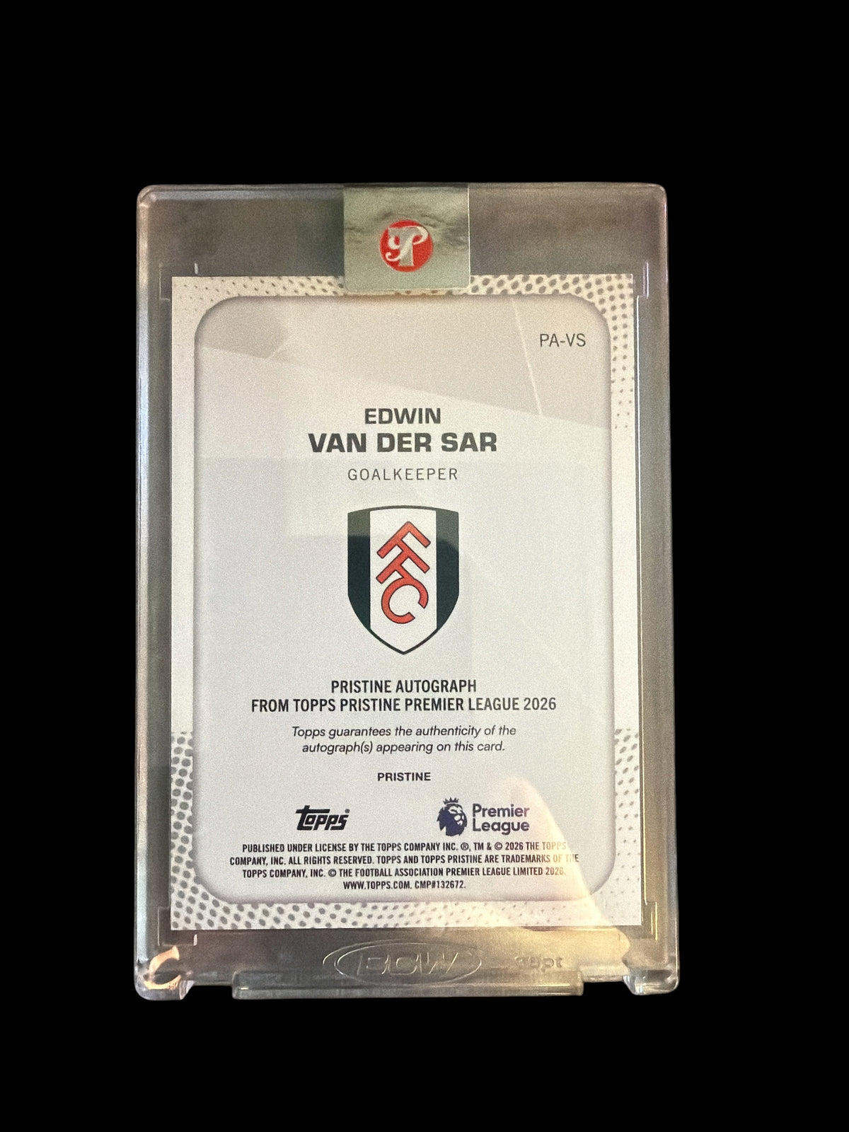 Edwin Van Der Sar Auto /50 Topps Pristine BPL 2026