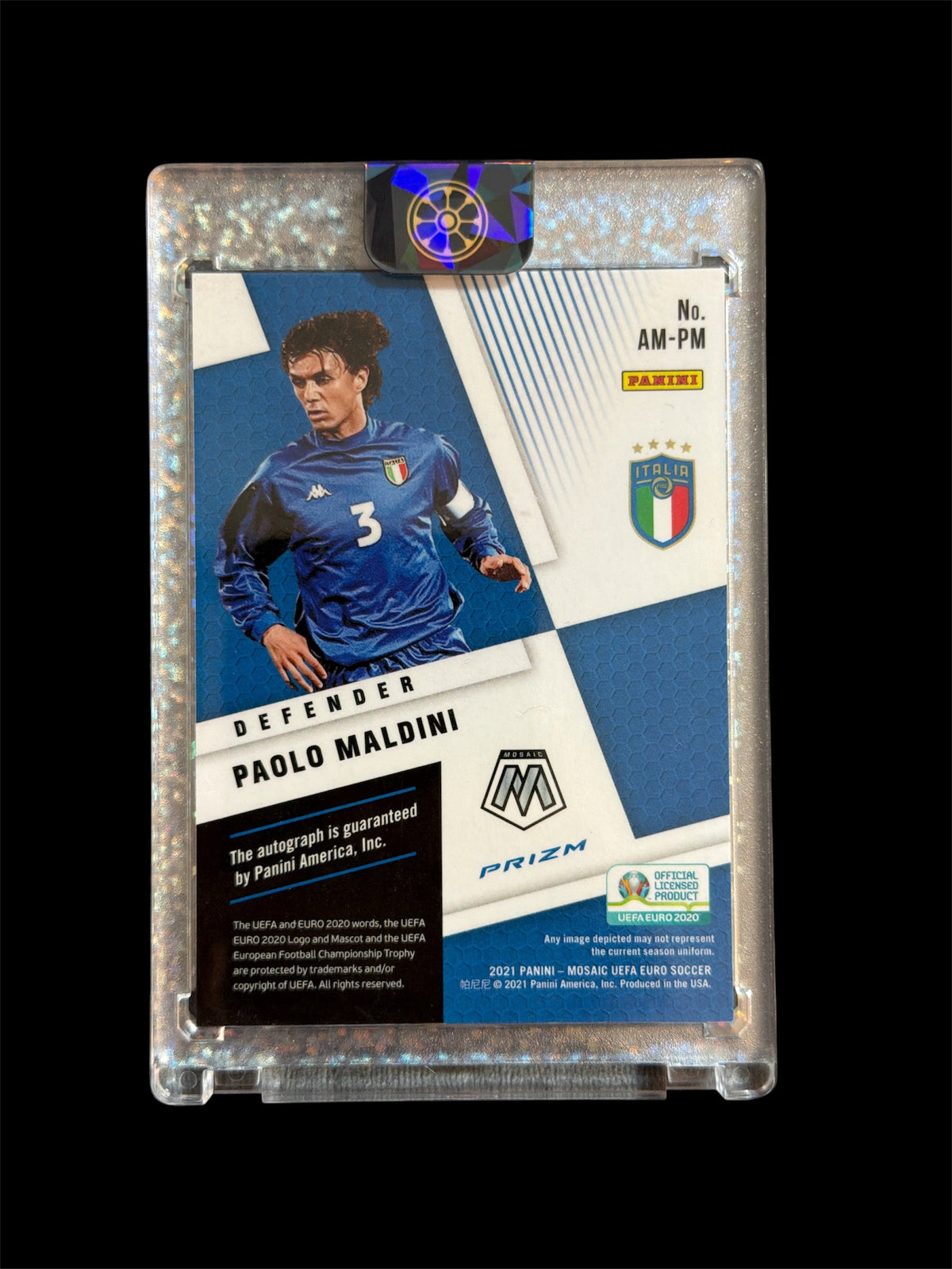 Paolo Maldini Auto Panini Mosaic UEFA Euro Soccer 2021