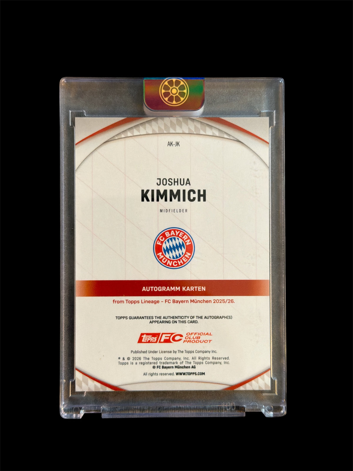 Joshua Kimmich Auto /99 Topps Lineage FC Bayern München 2025/26