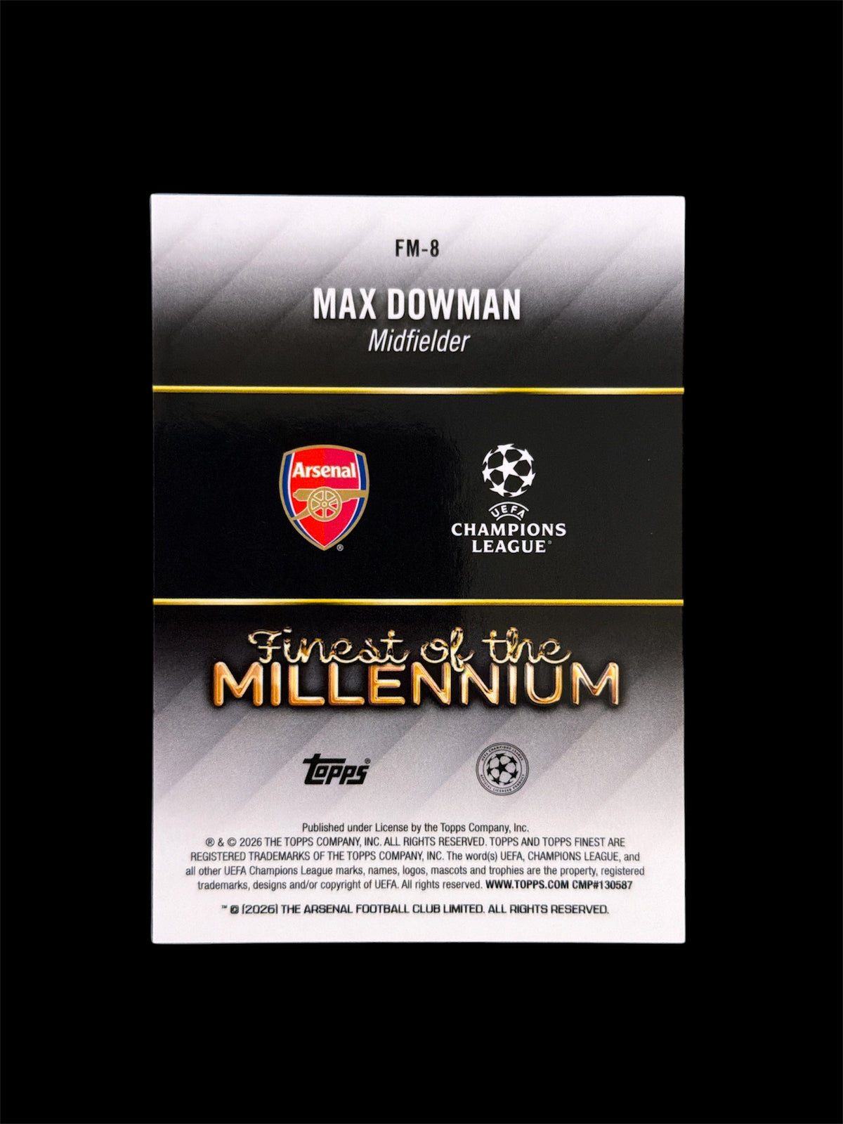 Max Dowman RC Finest of the Millenium /199 Topps Finest UCC 2026