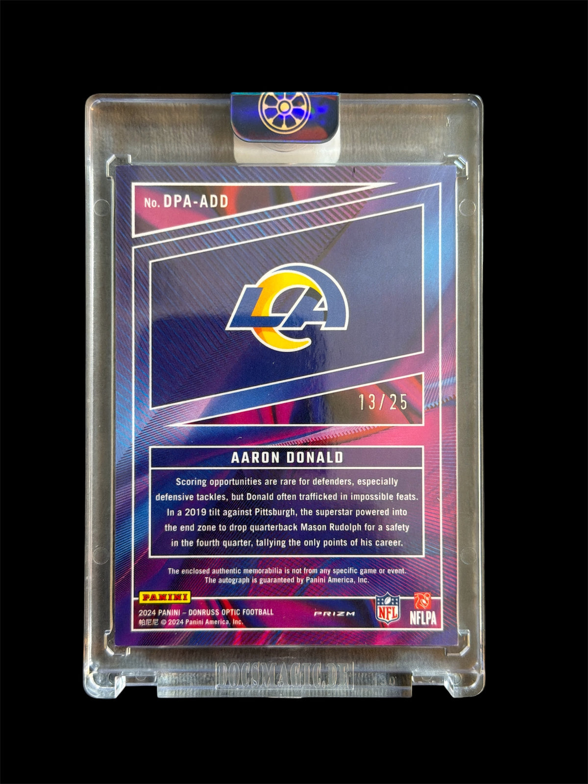 Aaron Donald Dynamic Patch Auto /25 Panini Optic Football 2024