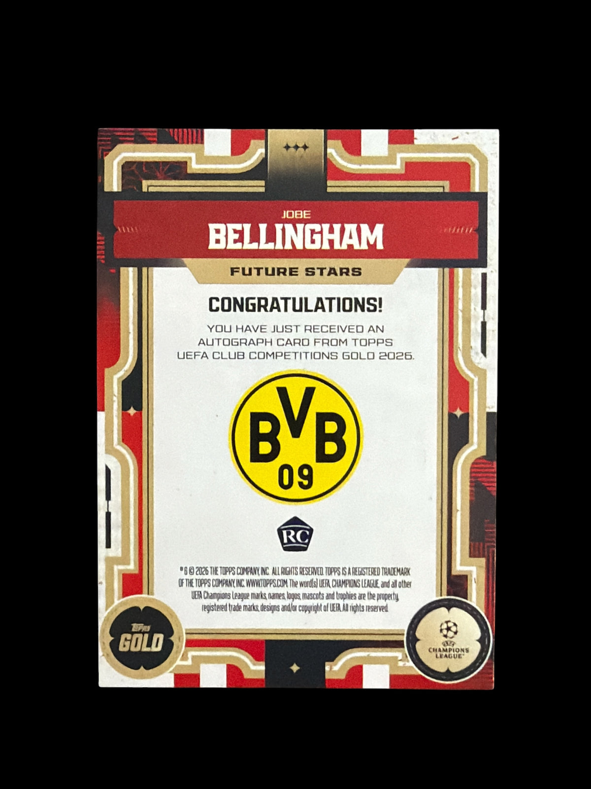 Jobe Bellingham RC Auto /5 Topps Gold UCC 2026