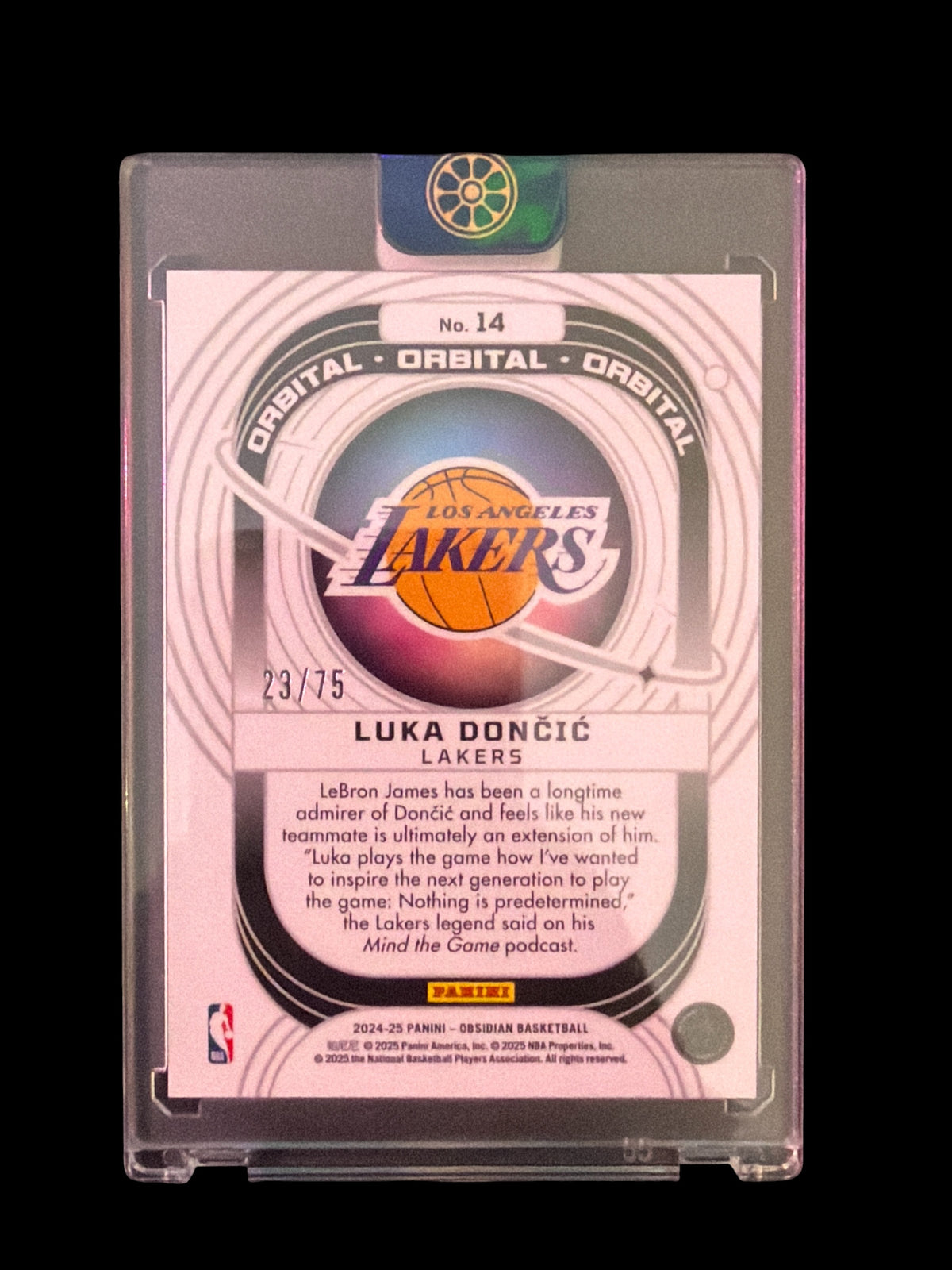 Luka Dončić Orbital /75 Panini Obsidian Basketball 2024-25