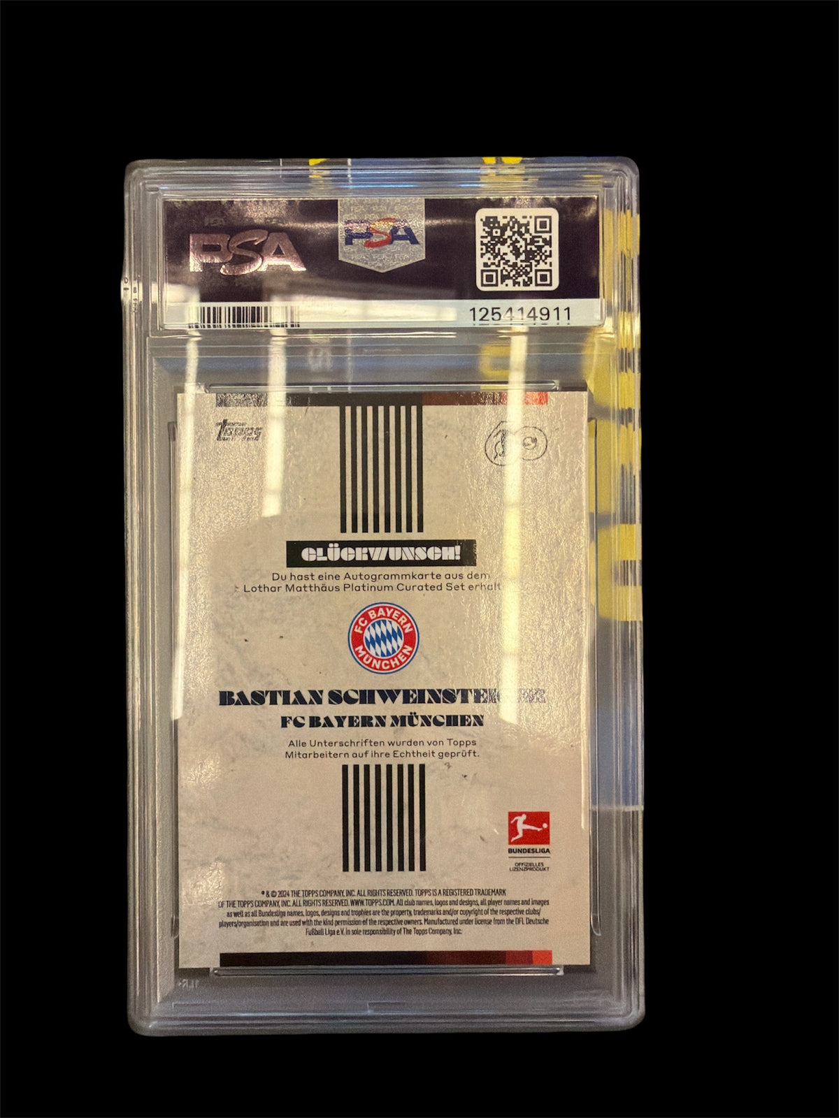 Bastian Schweinsteiger Auto /10 PSA 8 Auto 10 Topps Matthäus Curated Set 2023-24