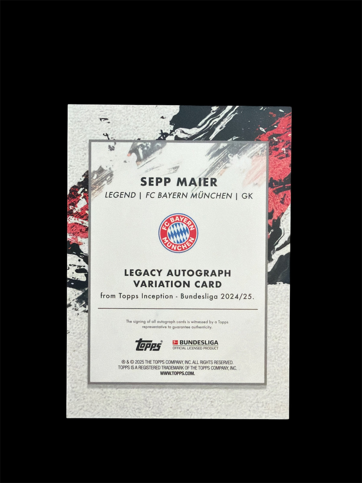 Sepp Maier Auto /75 Topps Inception Bundesliga 2024/25