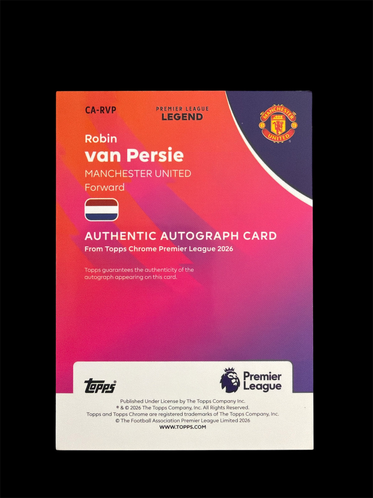 Robin van Persie Auto /99 Topps Chrome BPL 2026