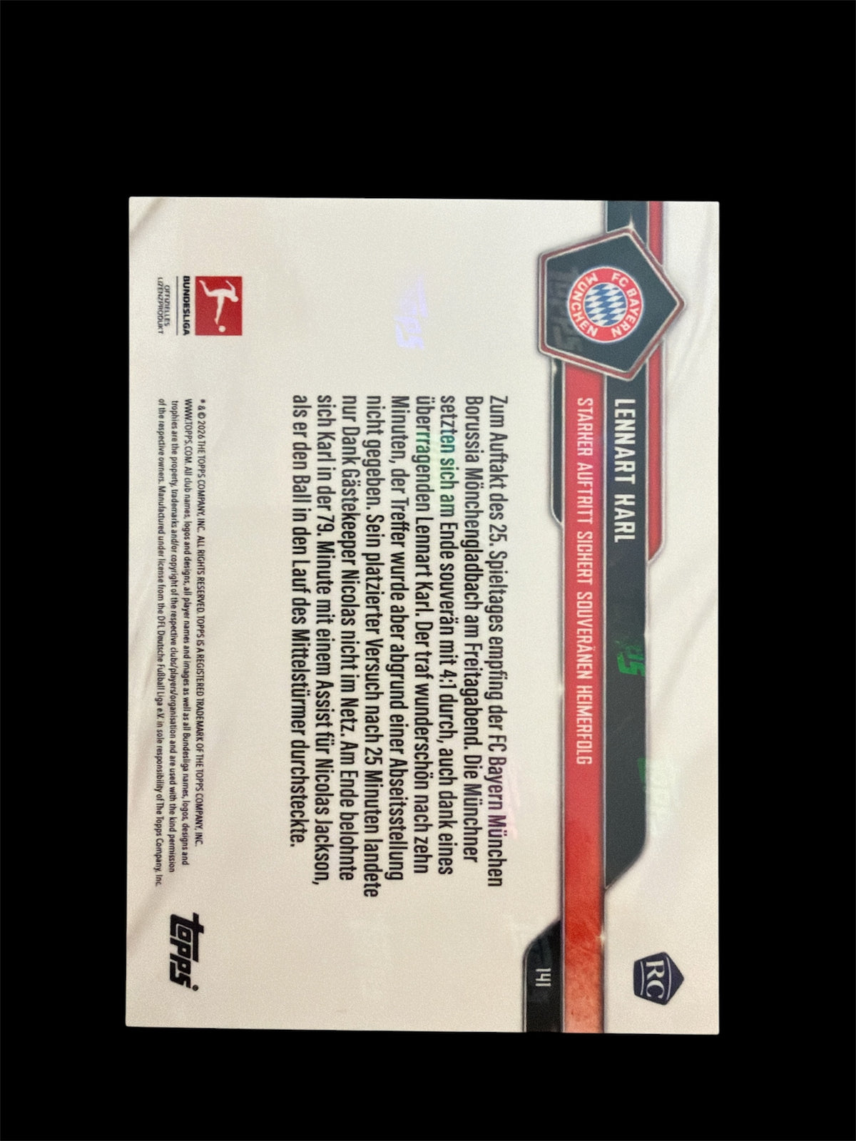 Lennart Karl RC /50 Topps now 2026
