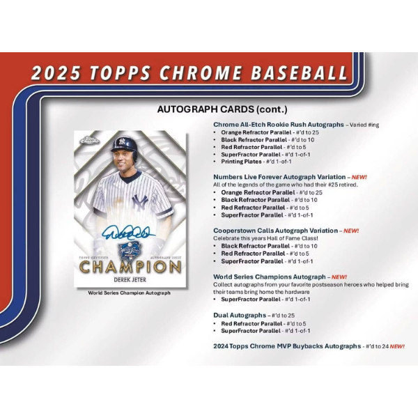 Topps Chrome Baseball MLB Hobby Jumbo Box 2025