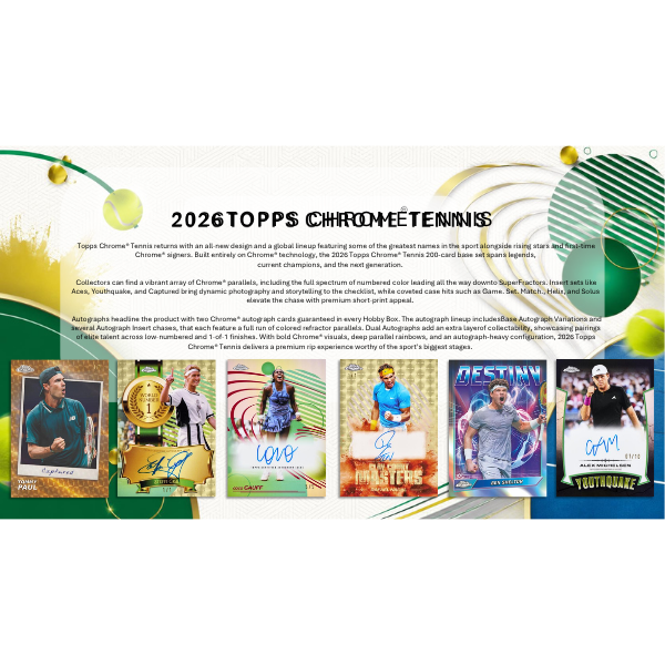 Topps Chrome Tennis 2026 Breaker Delight Box