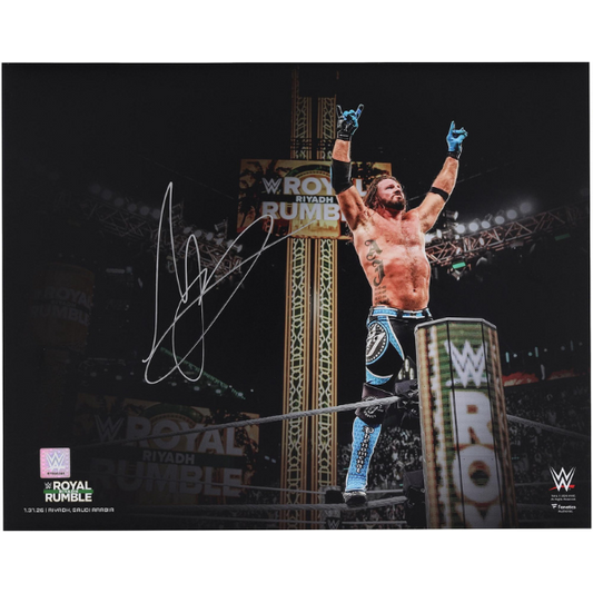 AJ Styles WWE Autographed 16" x 20" 2026 Royal Rumble Final Match Photograph