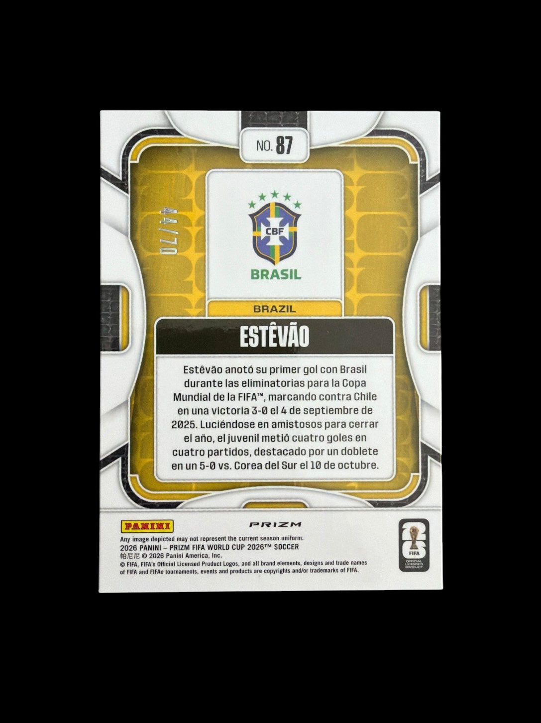 Estevao /70 Aguila Panini Prizm FIFA World Cup 2026