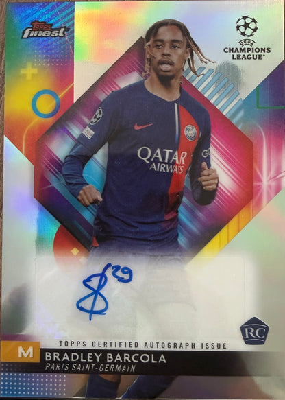 Bradley Barcola RC Auto Topps Finest UCL 2023/24