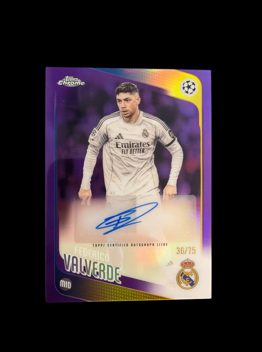 Federico Valverde Auto /75 Topps Chrome UCC 2025/26