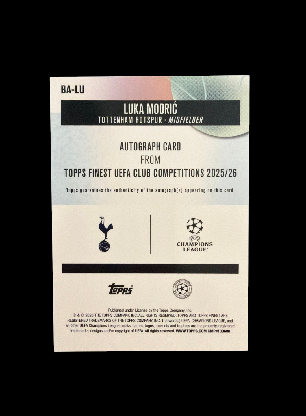 Luka Modric Auto /75 Topps Finest UCC 2025/26
