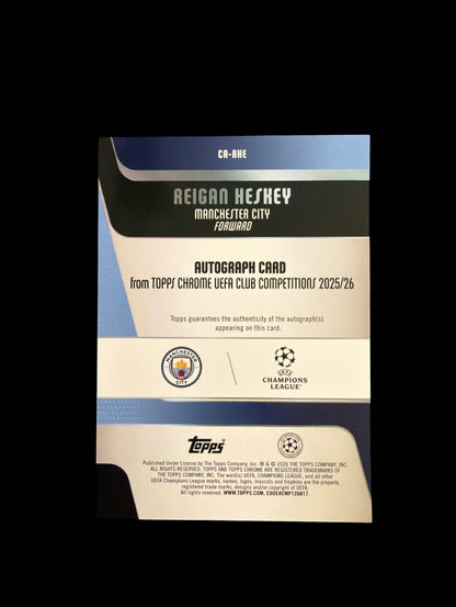 Reigan Heskey RC Auto /75 Topps Chrome UCC 2025/26