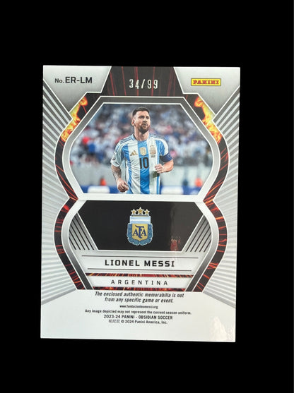 Lionel Messi Eruption Relic Panini Obsidian Soccer 2023-24