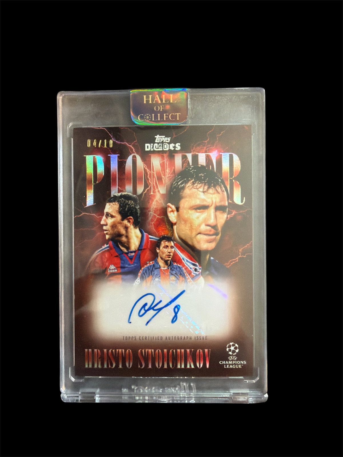 Hristo Stoichkov Pioneer Auto/10 Topps Decades UCL 2024