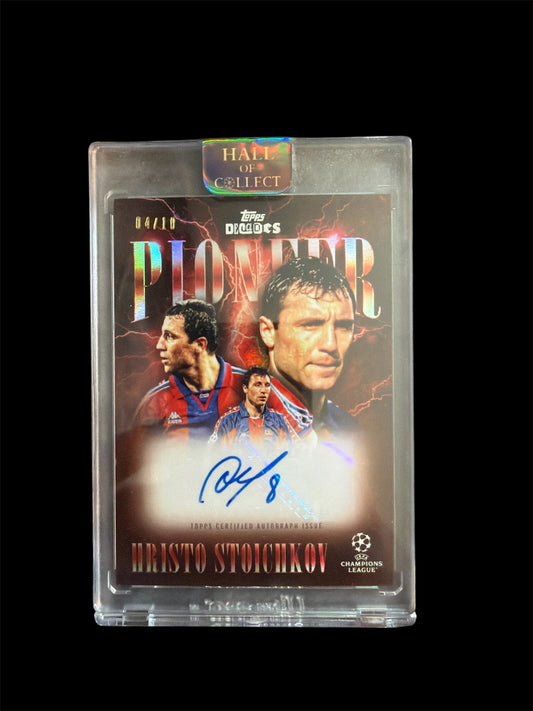 Hristo Stoichkov Pioneer Auto/10 Topps Decades UCL 2024