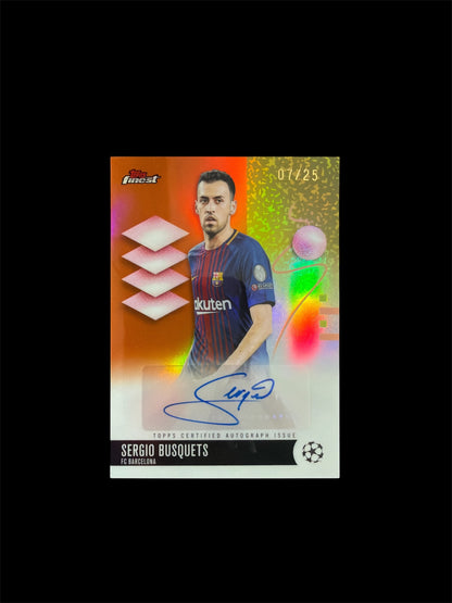 Sergio Busquets Auto /25 Topps Finest UCC 2025/26