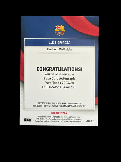 Luis Garcia Auto/10 Topps FC Barcelona Team Set 2023/24