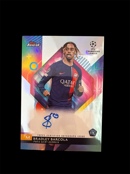 Bradley Barcola RC Auto Topps Finest UCL 2023/24