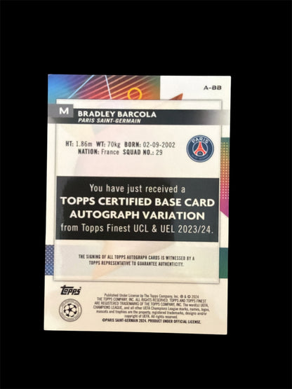 Bradley Barcola RC Auto Topps Finest UCL 2023/24