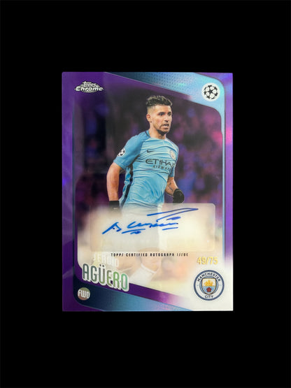 Sergio Agüero Auto /75 Topps Chrome UCC 2025/26