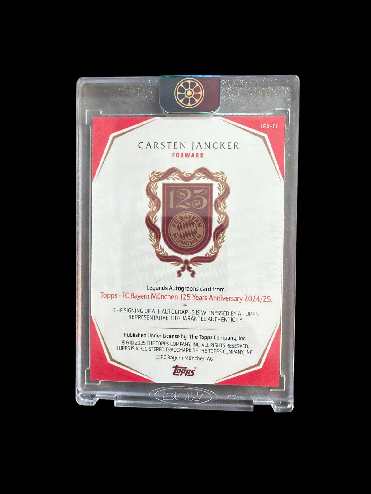 Carsten Jancker Legends On Card Auto /10 Topps 125 Jahre FC Bayern 2024/25