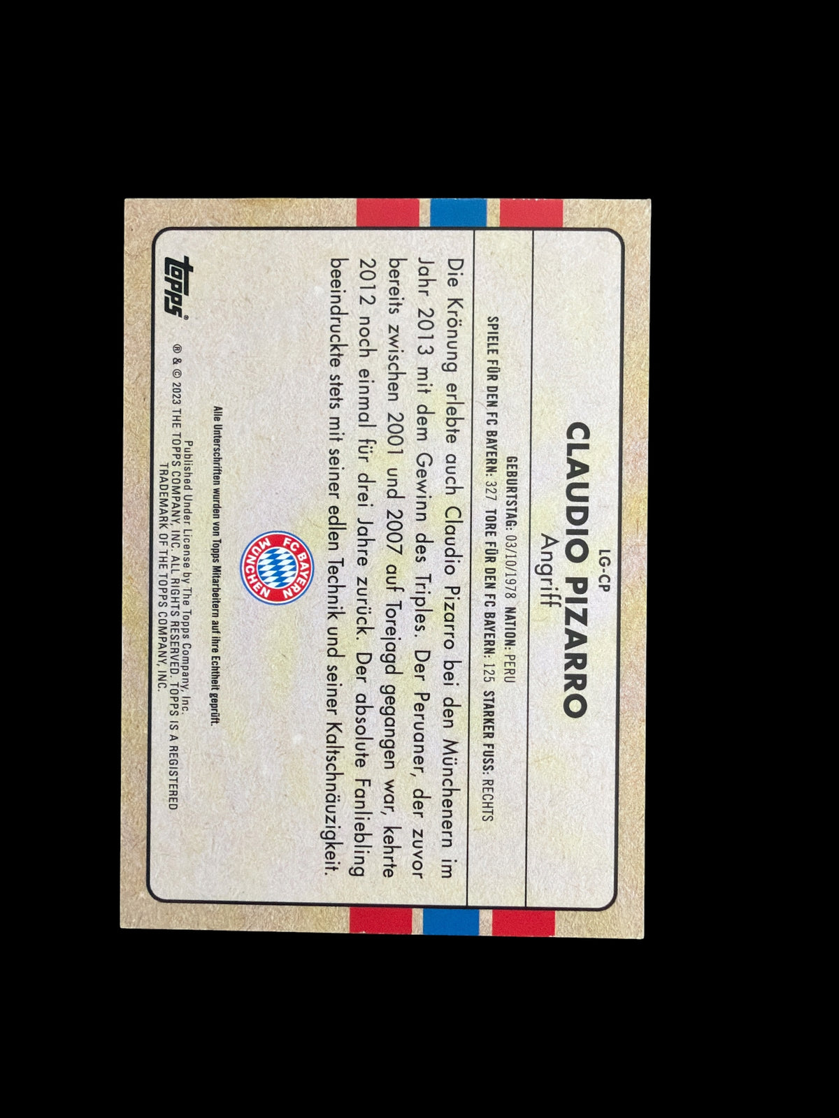 Claudio Pizarro Auto Topps FC Bayern Team Set 2023