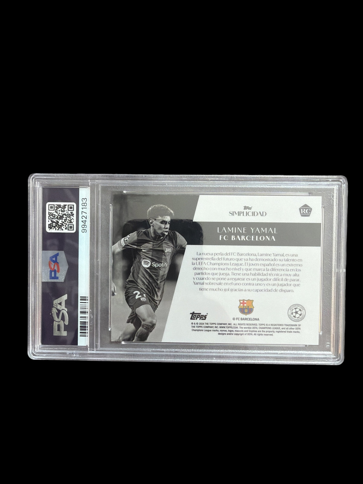 Lamine Yamal RC /49 Topps UCC Simplicidad 2023-24 PSA 7