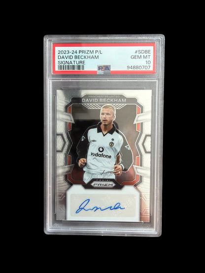 David Beckham Auto Panini Prizm Premier League 2023-24 PSA 10
