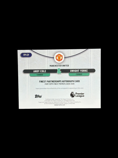 Andy Cole Dwight Yorke Dual Auto /50 Topps Finest BPL 2026
