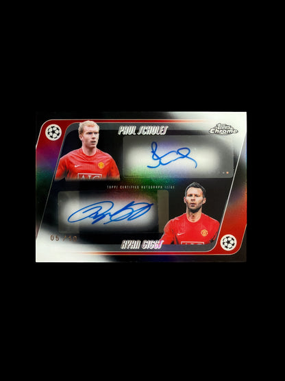 Paul Scholes Ryan Giggs Dual Auto /10 Topps Chrome UCC 2025/26
