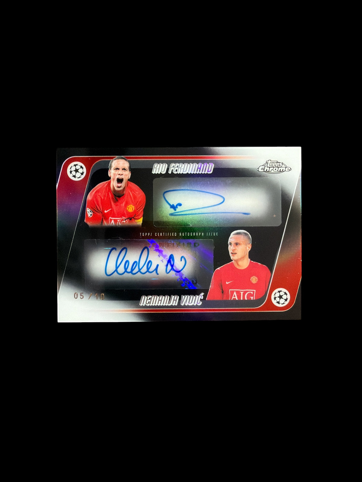 Rio Ferdinand Nemanja Vidić Dual Auto /10 Topps Chrome UCC 2025/26