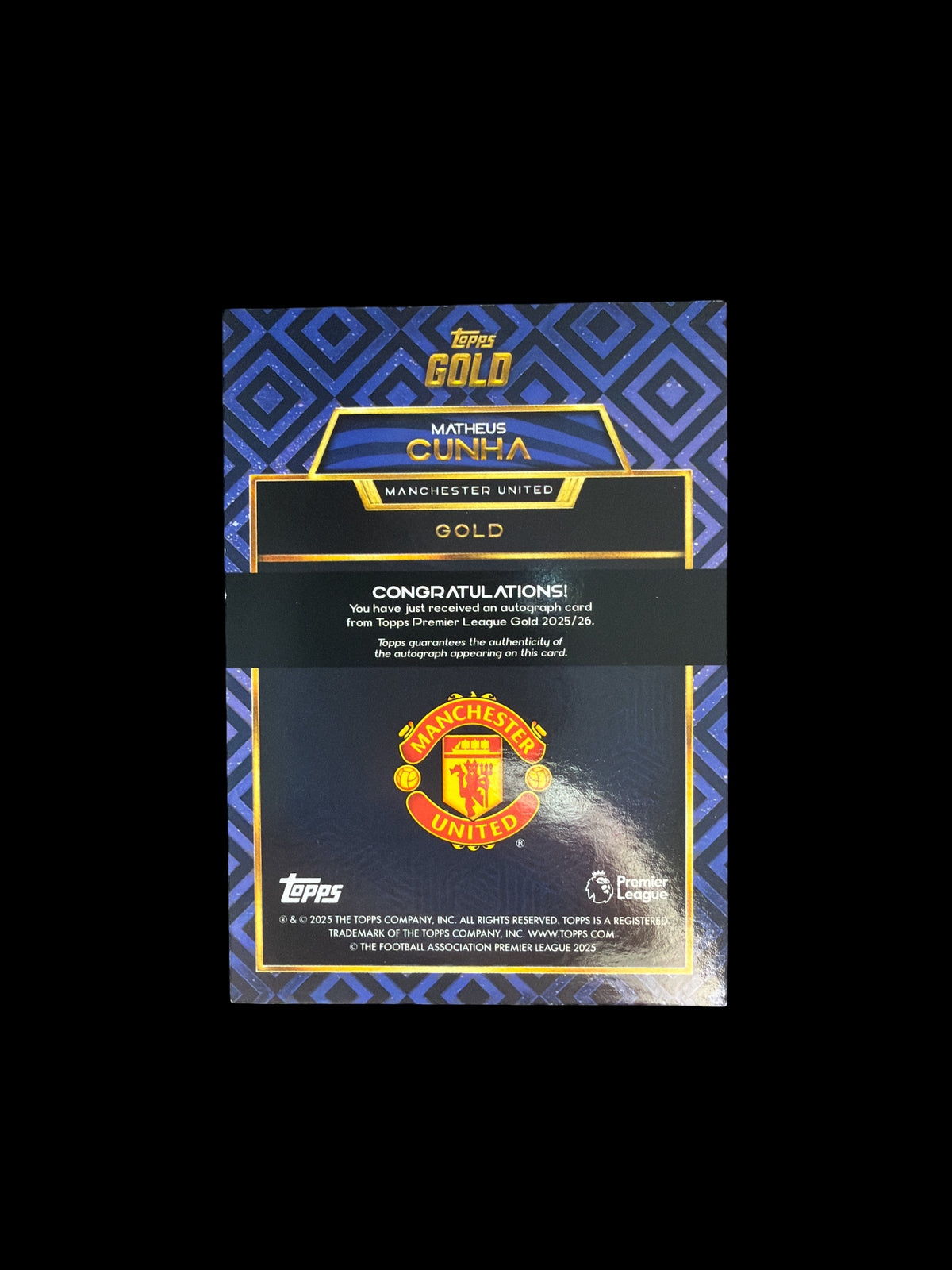 Matheus Cunha Auto /99 Topps Gold BPL 2025/26