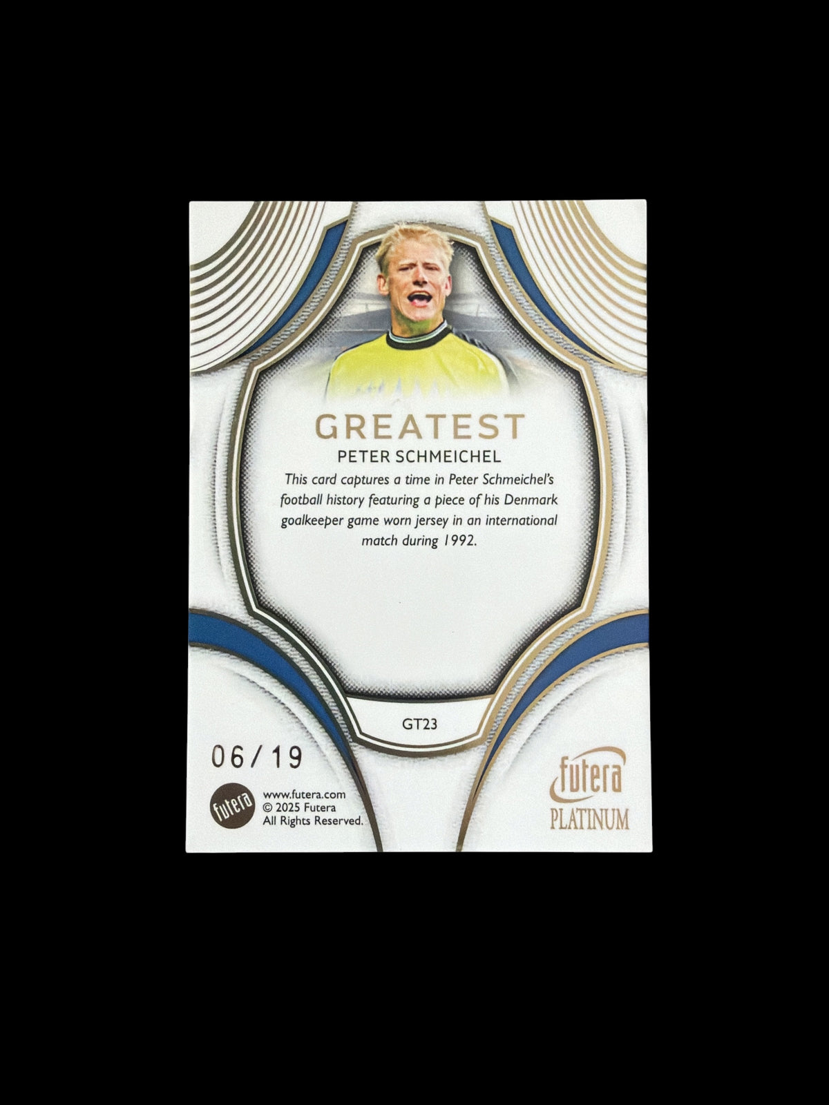 Peter Schmeichel Relic /19 Futera Platinum 2025