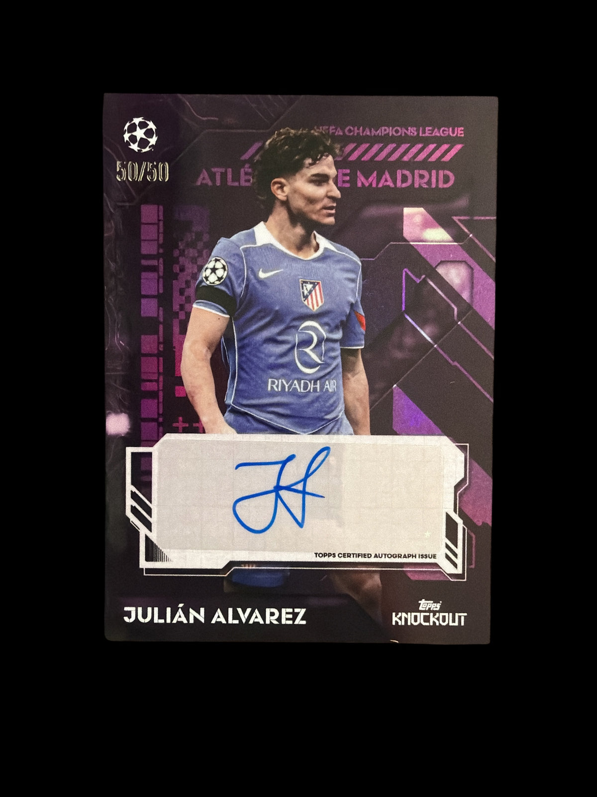Julian Alvarez Auto /50 Topps UCC Knockout 2025/26