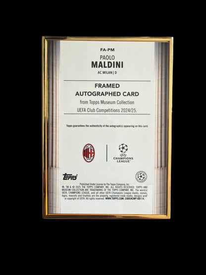 Paolo Maldini Gold Framed Auto /25 Topps Museum UCC 2024/25