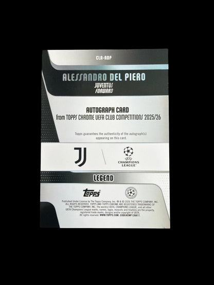 Alessandro Del Piero Auto /10 Topps Chrome UCC 2025/26