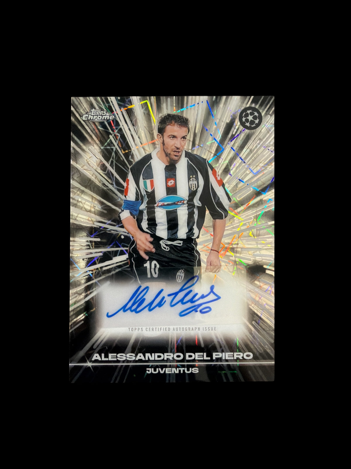 Alessandro Del Piero Black Lazer Auto Topps Chrome UCC 2025/26
